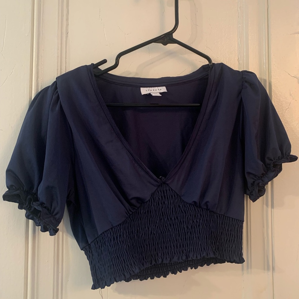 Puff sleeve crop blouse